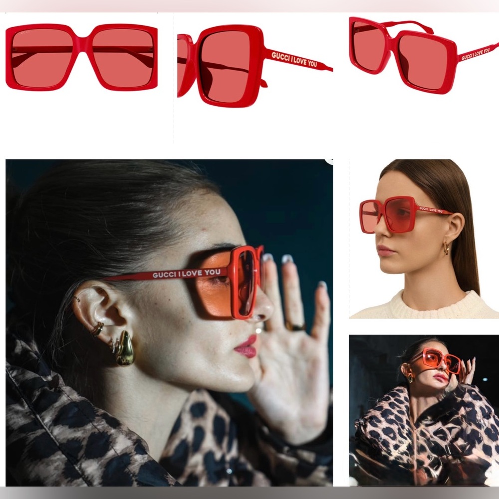 RED HOT GUCCI SUNGLASSES FROM THE PRESTIGE COLLECTION. GUCCI FANS SAY I LOVE YOU - Picture 9 of 16